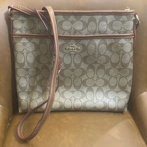 Coach Tan and Brown Crossbody Bag